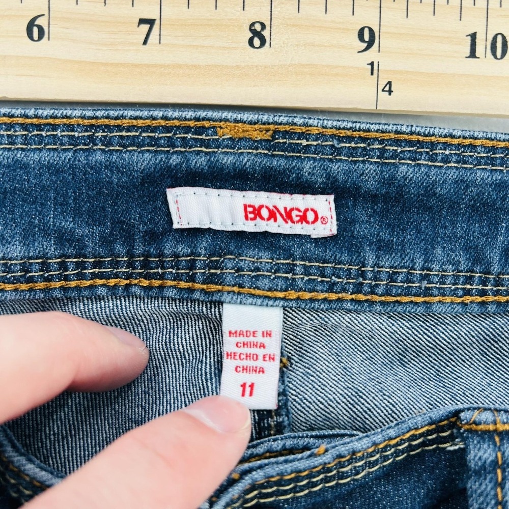 Bongo Jeans Juniors 11 30x26 Blue Mid Rise Straight Dark Wash Stretch Denim - Picture 3 of 16